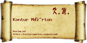 Kontur Márton névjegykártya