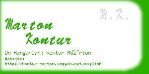 marton kontur business card